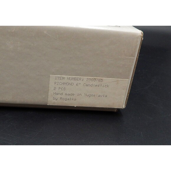 Rogaska Richmond Pattern Crystal Taper Candle Holder Pair Handmade Yugoslavia - Picture 8 of 10